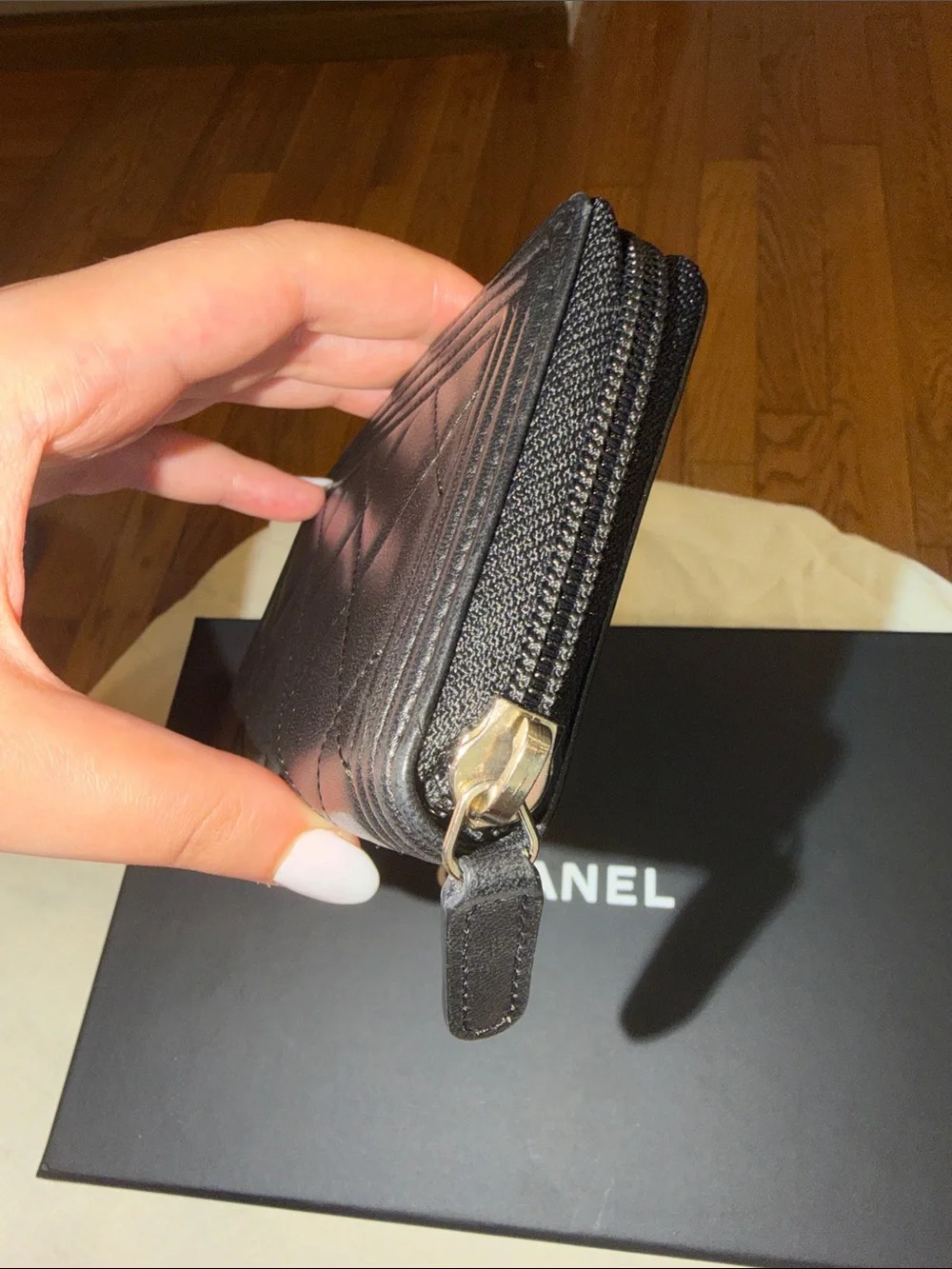 CHANEL black lambskin